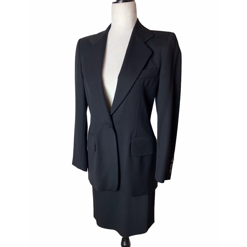 Escada Margaretha Ley Wool Black Skirt suit Size 4
